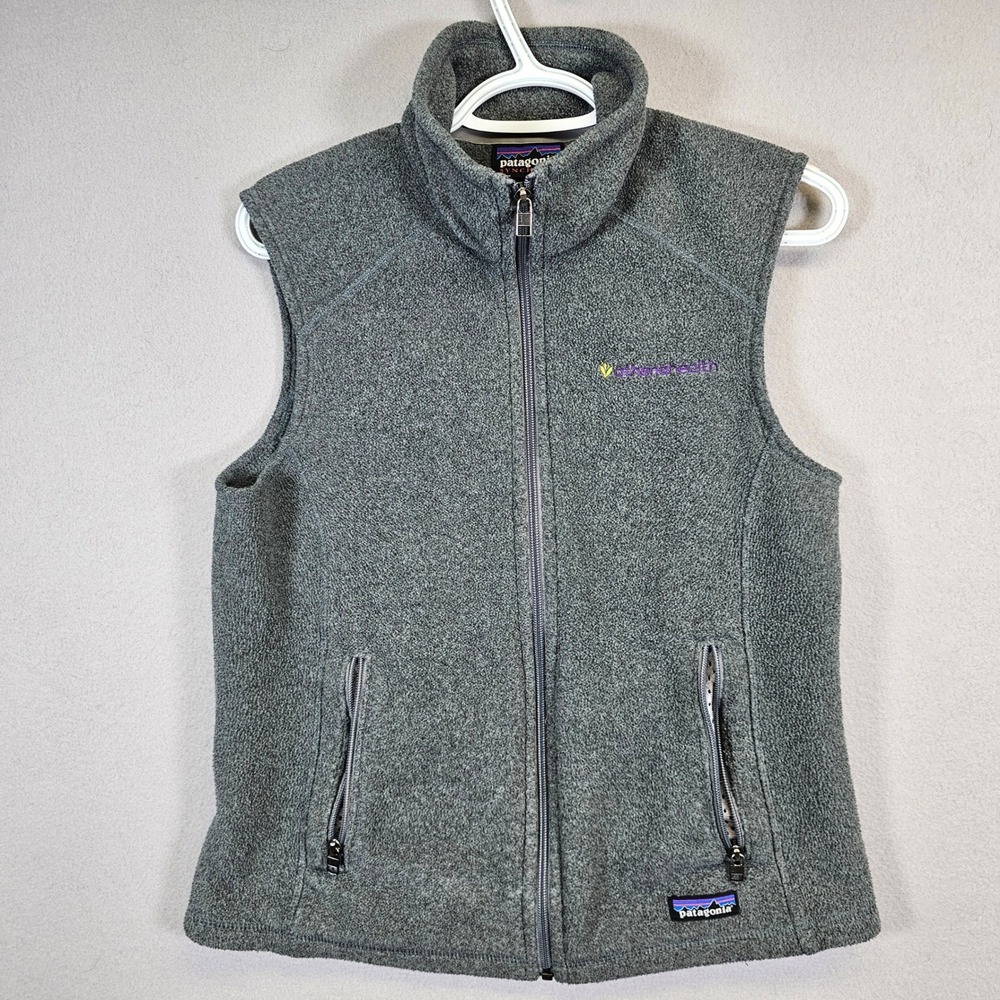 Patagonia Synchilla Fleece Vest‎ Women's Medium Grey Athenahealth Embroidered